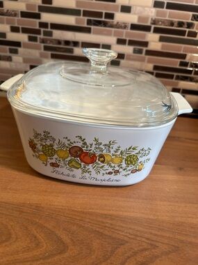 Vintage Corningware Spice of Life Casserole Dish with Lid
